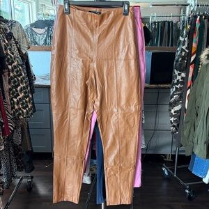 Emory Park Tan Faux Leather Pants